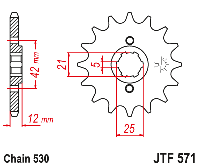 Звезда передняя JTF571-16