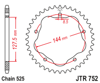 Звезда задняя JTR752-42
