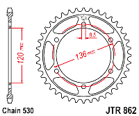 Звезда задняя JTR862-44